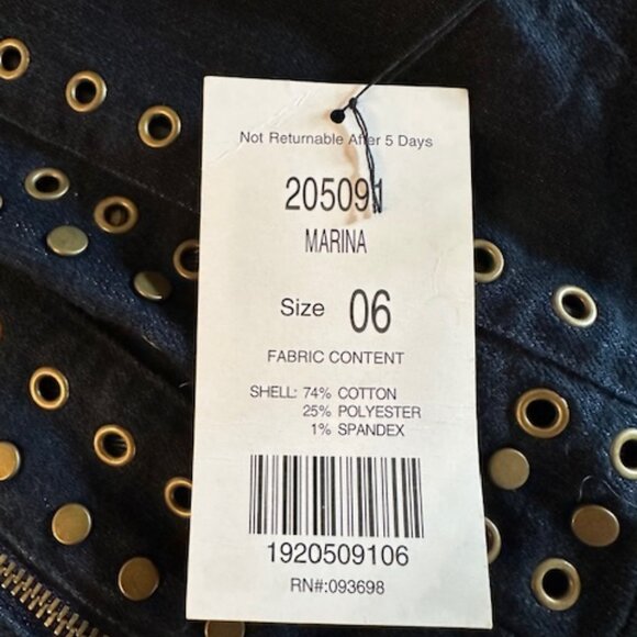 ETCETERA NWT Moto Jean Jacket Size 6 - Picture 4 of 4